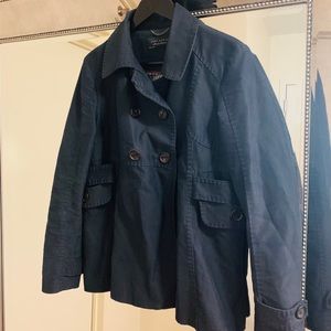 Zara Navy Double Breasted Jacket